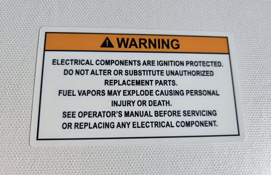 Substitute Electrical Components Warning Label (our #132)