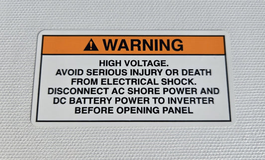 High Voltage Panel Warning Label (our #137)