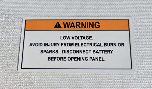 Low Voltage Panel Warning Label (our #138)