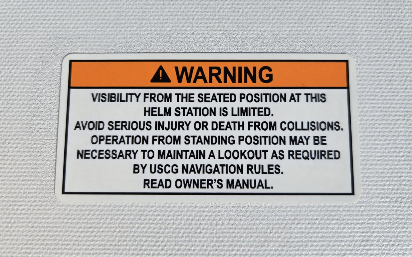 Seated Limited Visibility Warning Label (our #143)