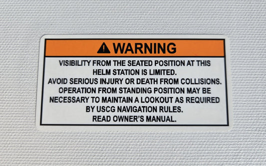 Seated Limited Visibility Warning Label (our #143)