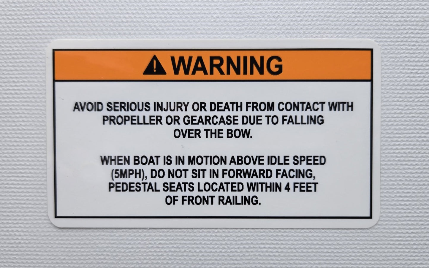 Falling over Bow Warning Label (2) (our #156)