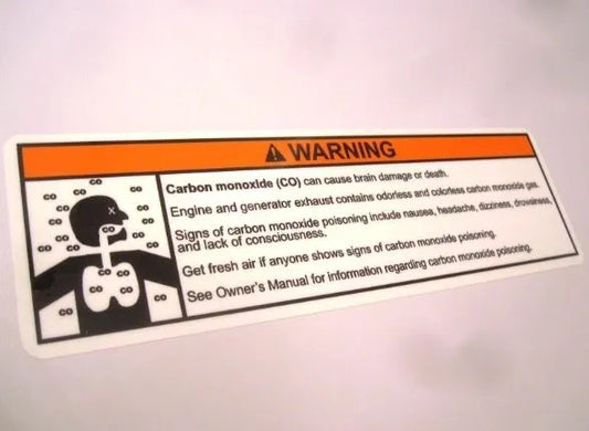 Helm Carbon Monoxide Warning Label (our #160)
