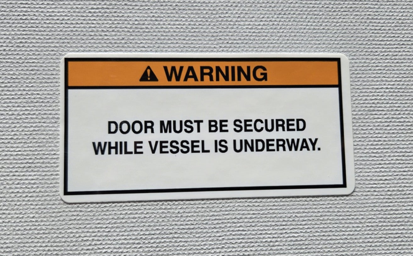 Door Must Be Secured Warning Label (our #172)