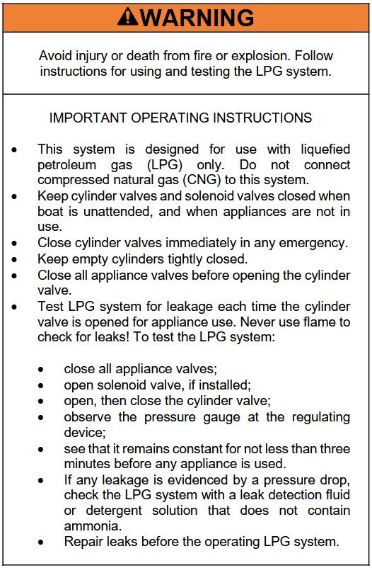 LPG (Propane) Warning Label (our #113A) Coming Oct. '25