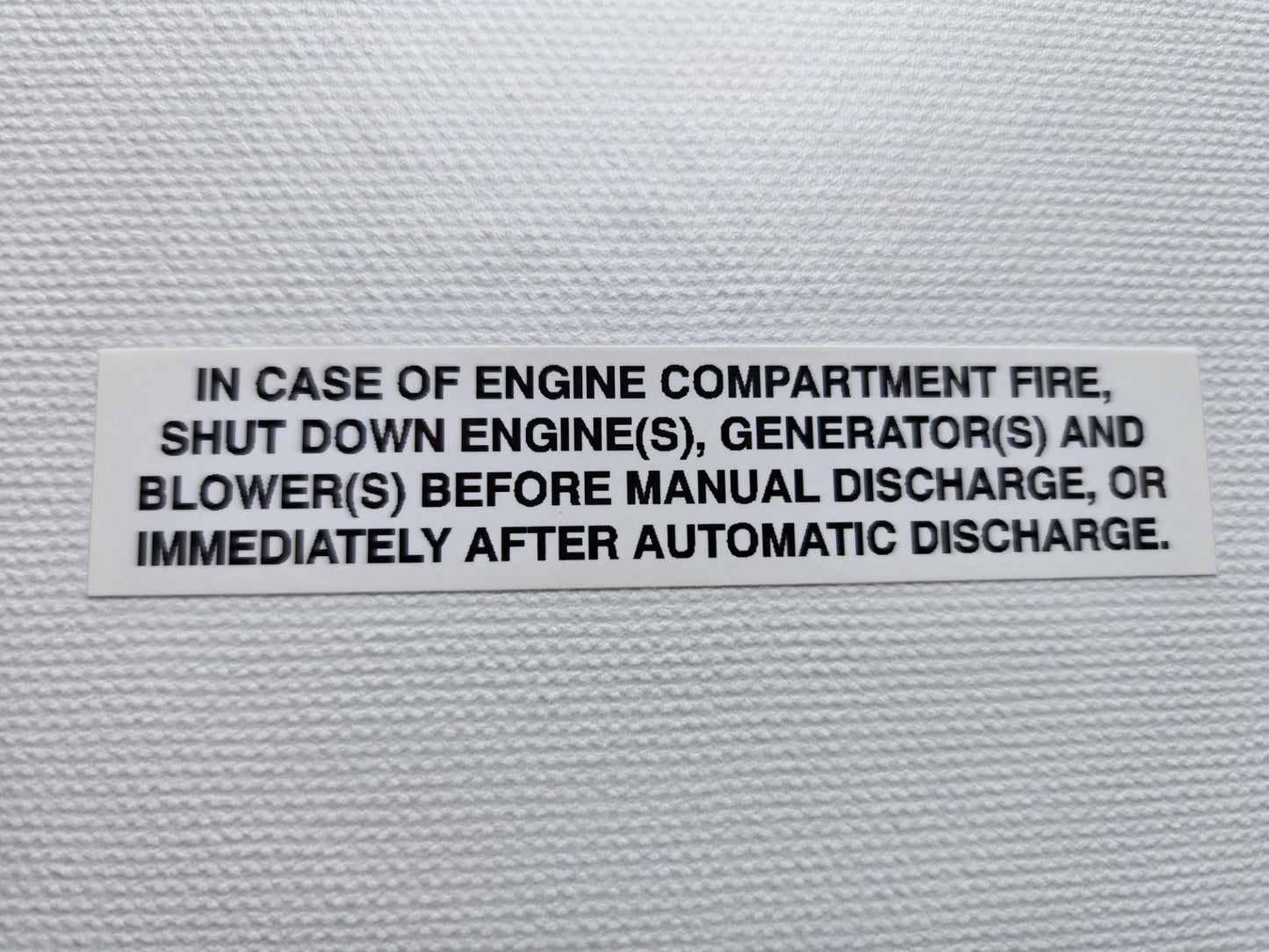 Engine Shutdown Before or After Extinguishing Label (our #120)