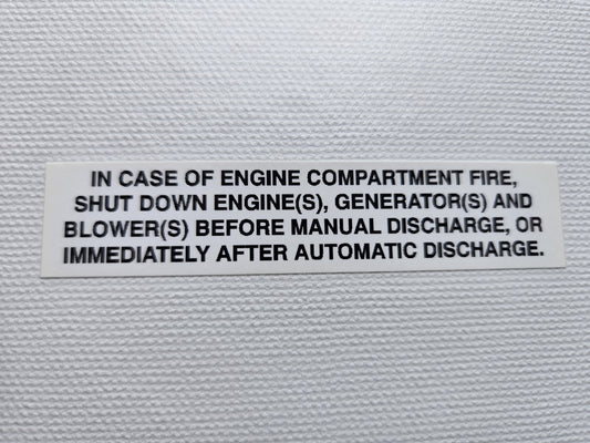 Engine Shutdown Before or After Extinguishing Label (our #120)