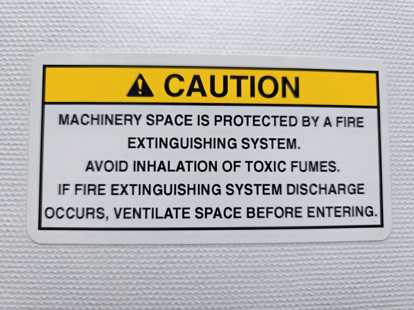 Engine Compartment Extinguisher Caution Label (our #121)