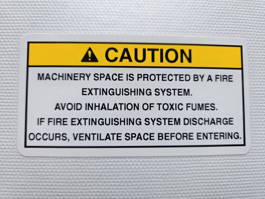 Engine Compartment Extinguisher Caution Label (our #121)