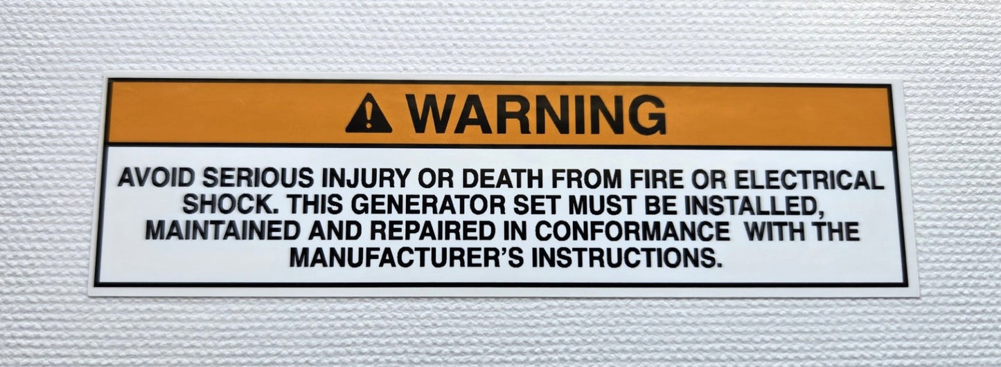 Fire and Electric Shock Warning Label (our #131)