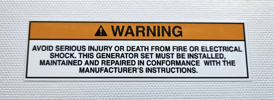Fire and Electric Shock Warning Label (our #131)