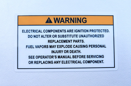 Substitute Electrical Components Warning Label (our #132)