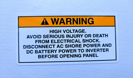 High Voltage Panel Warning Label (our #137)