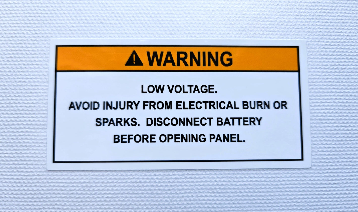 Low Voltage Panel Warning Label (our #138)