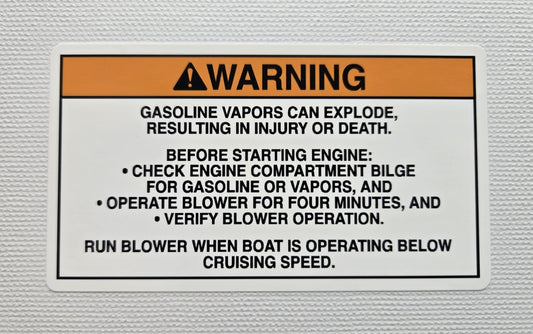 Gasoline Vapor Explosion Warning Label (our #145)