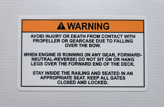 Falling over Bow Warning Label (1) (our #155)