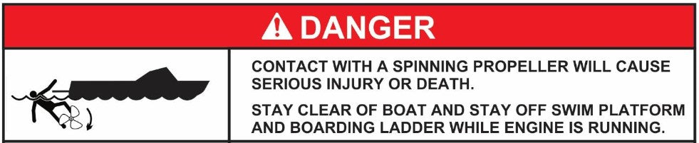 Transom Propeller Warning Label (our #157A) - Coming Oct. 2025
