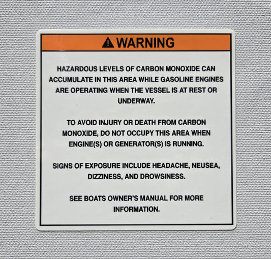 CO Levels in an Area Warning Label (our #162)