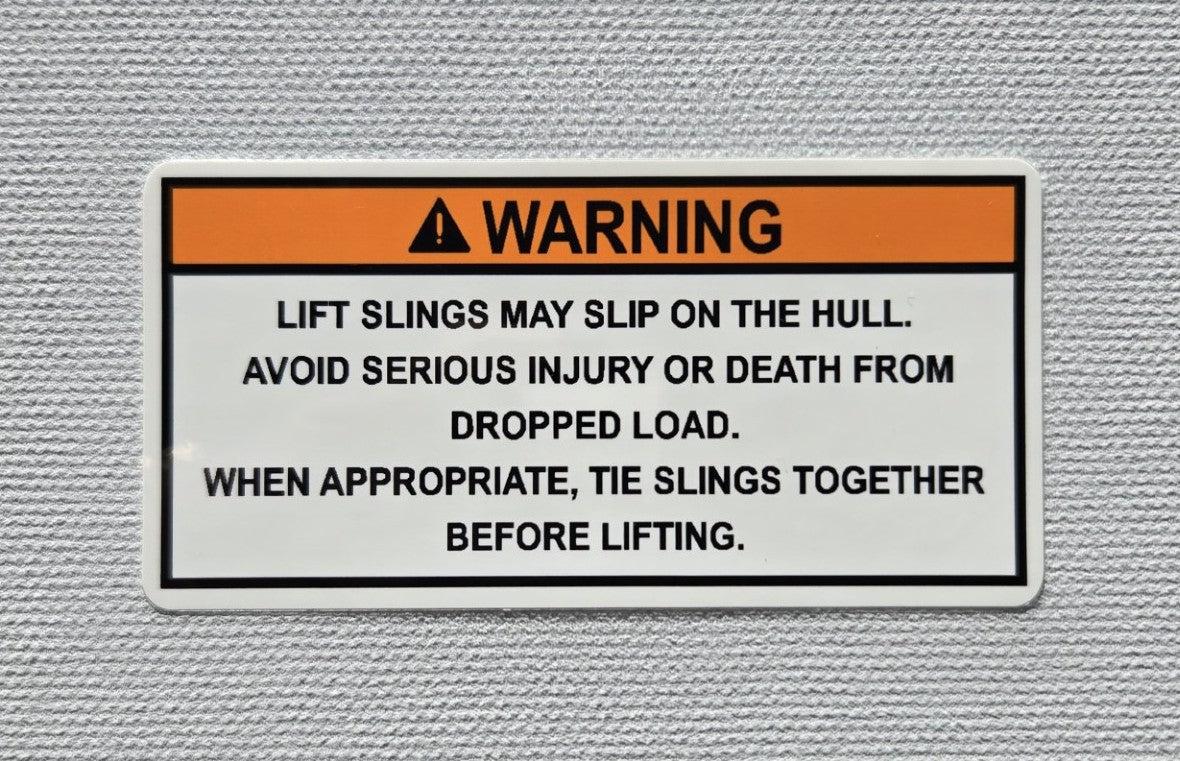 Lift Slings Slipping Warning Label (our #164)