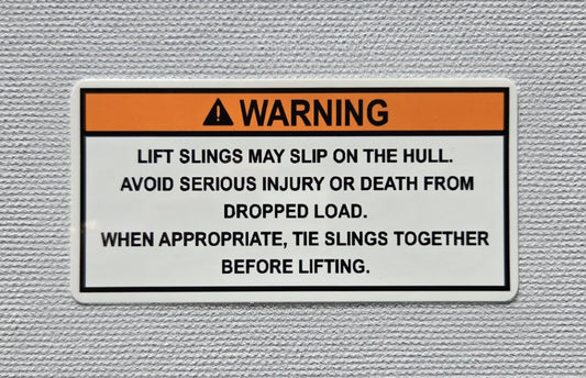 Lift Slings Slipping Warning Label (our #164)