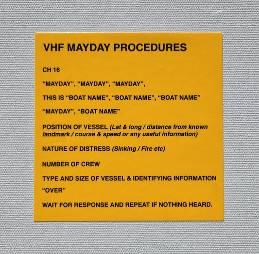 Mayday Calling Instructions Label (our #165)