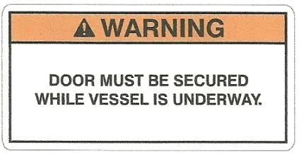 Door Must Be Secured Warning Label (our #172)